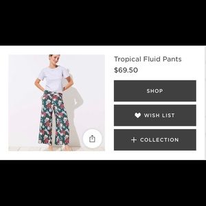Tropical print fluid pants